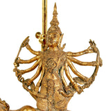 A decorative 1970's french lamp featuring a bronze asian deity  .