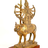 A decorative 1970's french lamp featuring a bronze asian deity  .