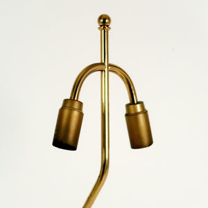 A decorative 1970's french lamp featuring a bronze asian deity  .