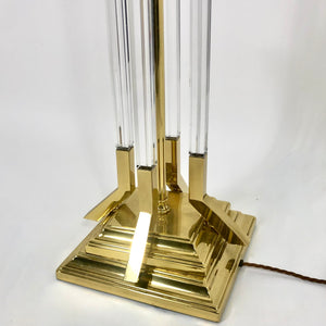 Hollywood Rengecy lucite and gilt metal  1970's floor lamp.