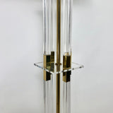 Hollywood Rengecy lucite and gilt metal  1970's floor lamp.