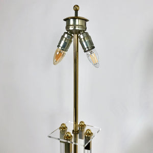 Hollywood Rengecy lucite and gilt metal  1970's floor lamp.