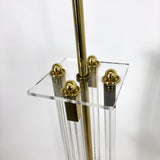Hollywood Rengecy lucite and gilt metal  1970's floor lamp.