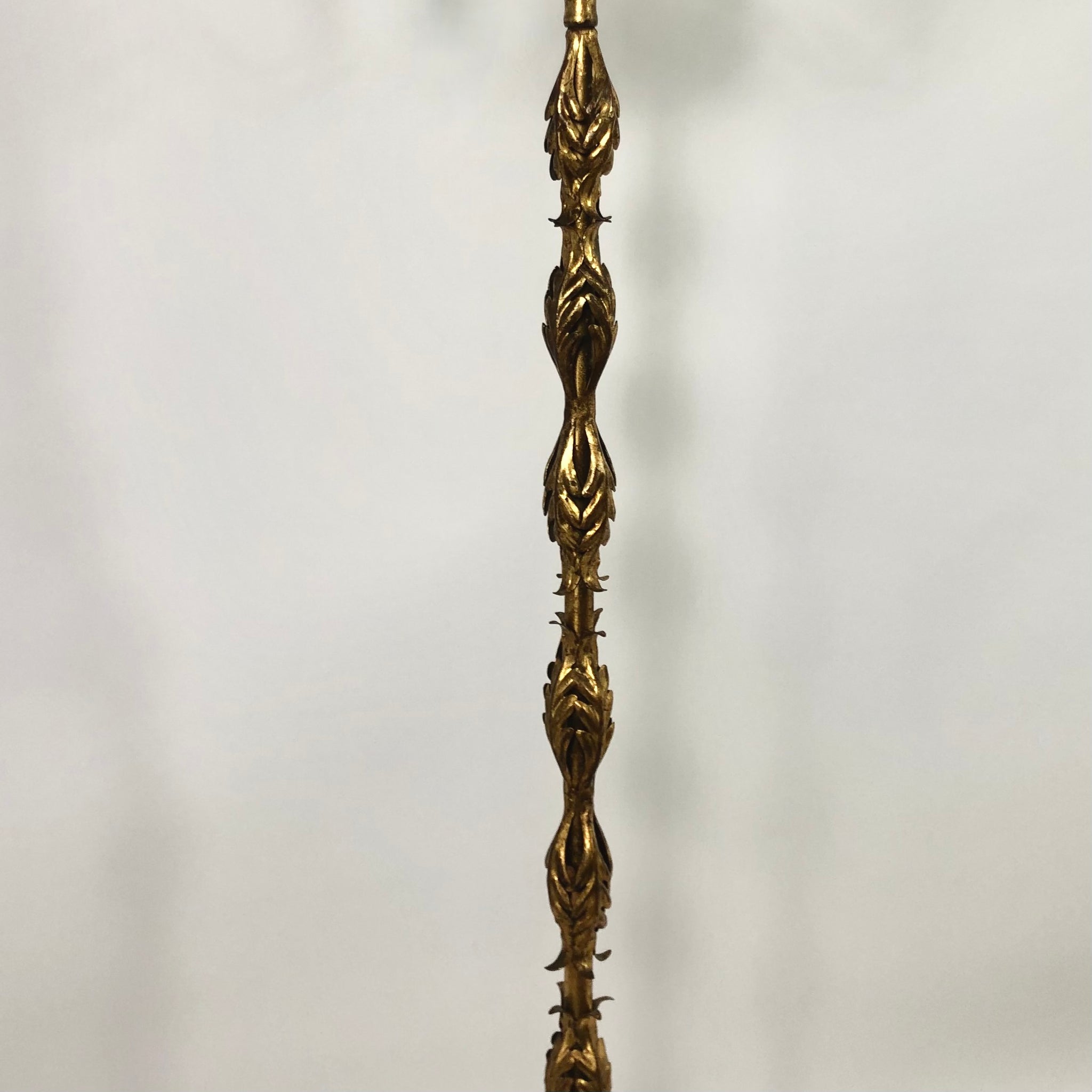 Impressive 1940's Italian gilt metal floor lamp.