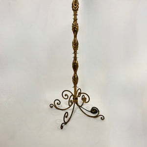 Impressive 1940's Italian gilt metal floor lamp.