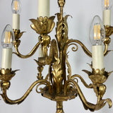 Impressive 1940's Italian gilt metal floor lamp.