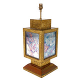 Vintage patinated brass table lamp in the style of Dubarry
