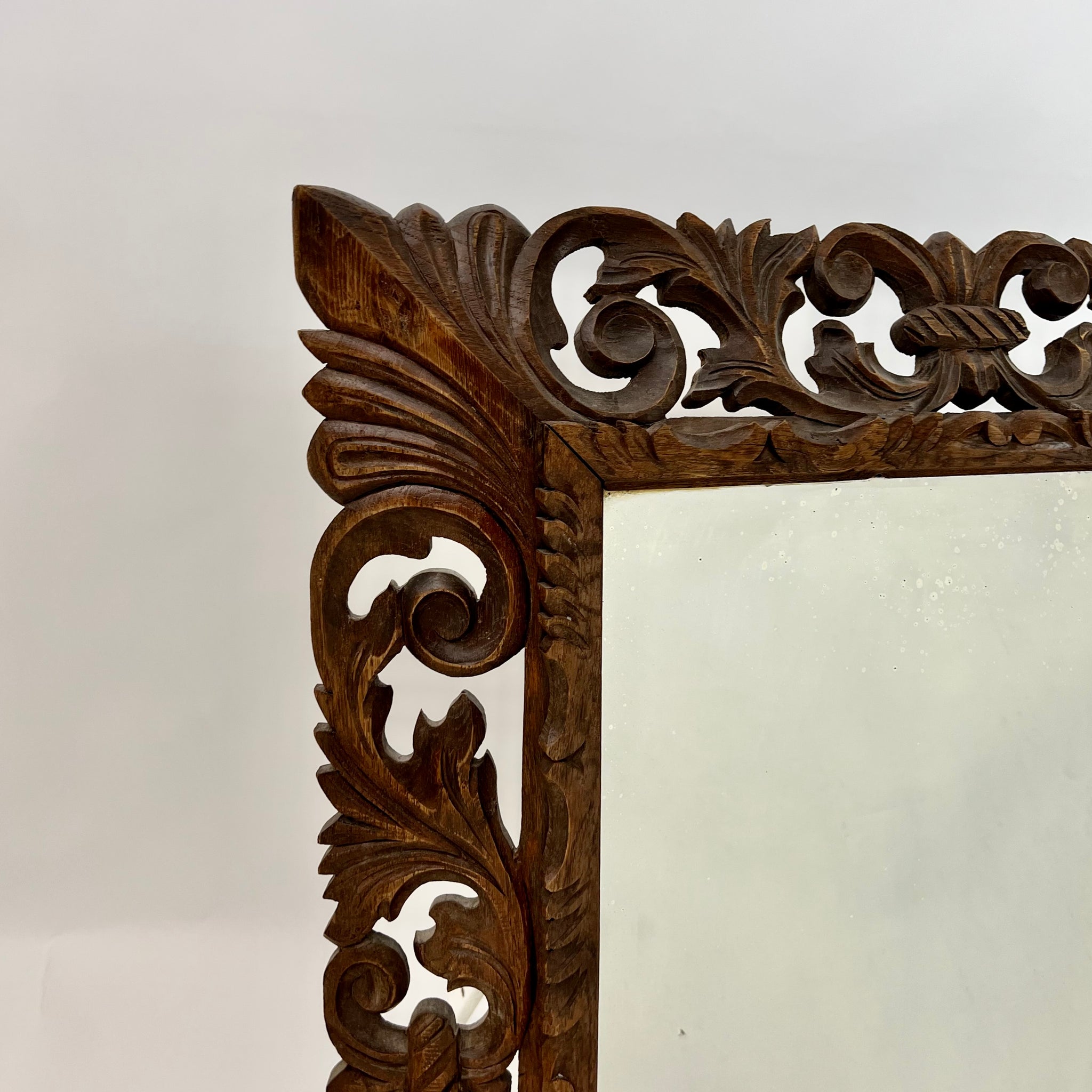 large and decorative antique french mirror .