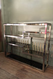 X 1970s Chrome Shelving unit with smoked glass shelves