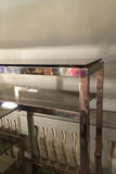 X 1970s Chrome Shelving unit with smoked glass shelves