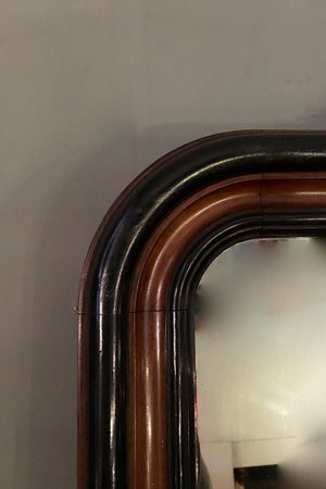 X Huge french 19th century mirror with original mirror and part ebonised frame.