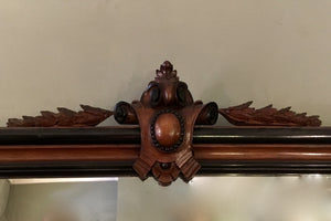 X Huge french 19th century mirror with original mirror and part ebonised frame.