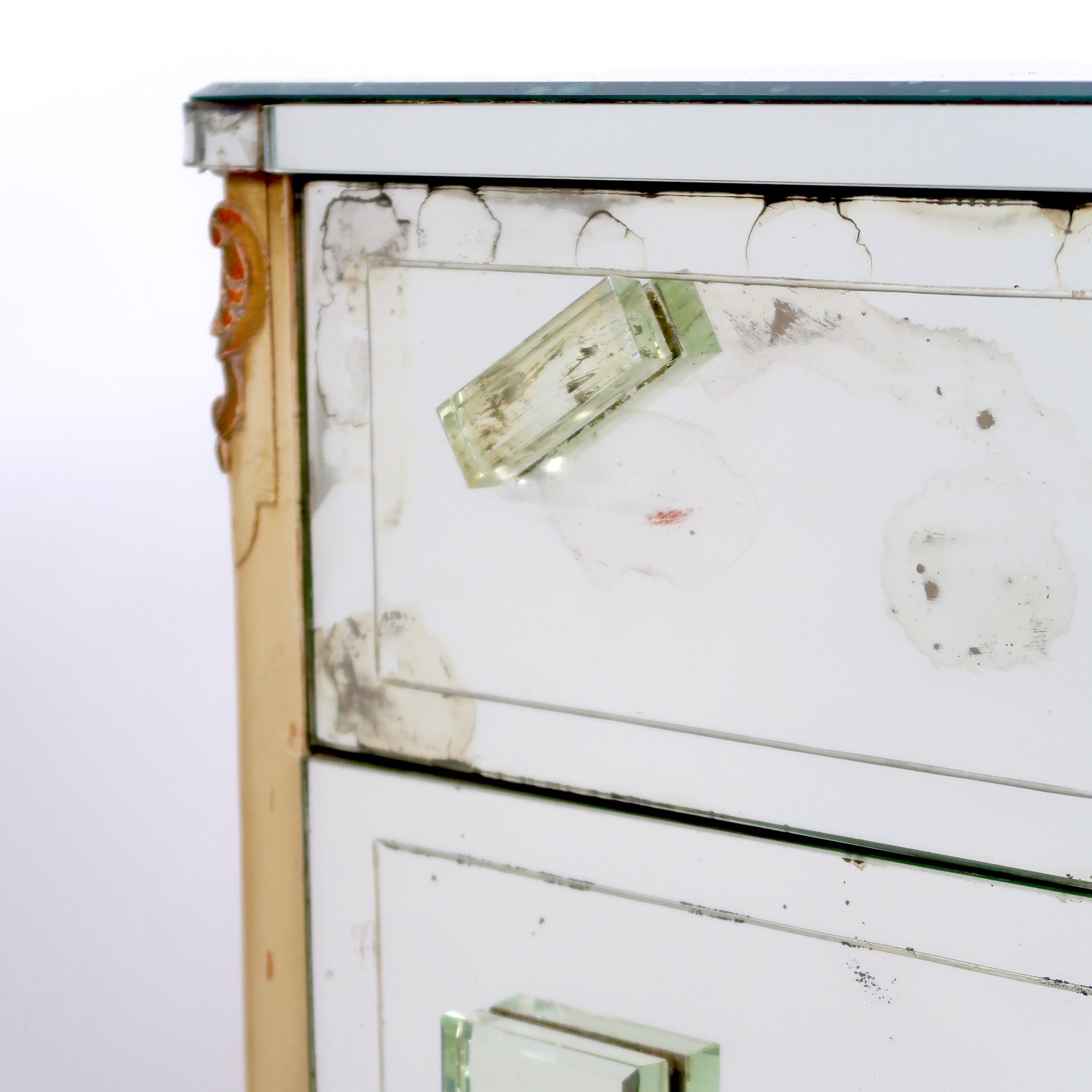 Decorative french mirrored chest of drawers circa 1920.