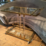 Chique and fabulous 1970's lucite and brass Bar trolley .