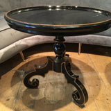 Pair of highly decorative black lacquer side tables last quarter 20th century.