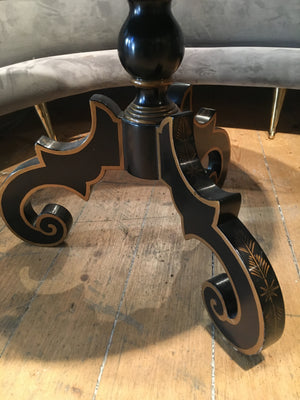 Pair of highly decorative black lacquer side tables last quarter 20th century.