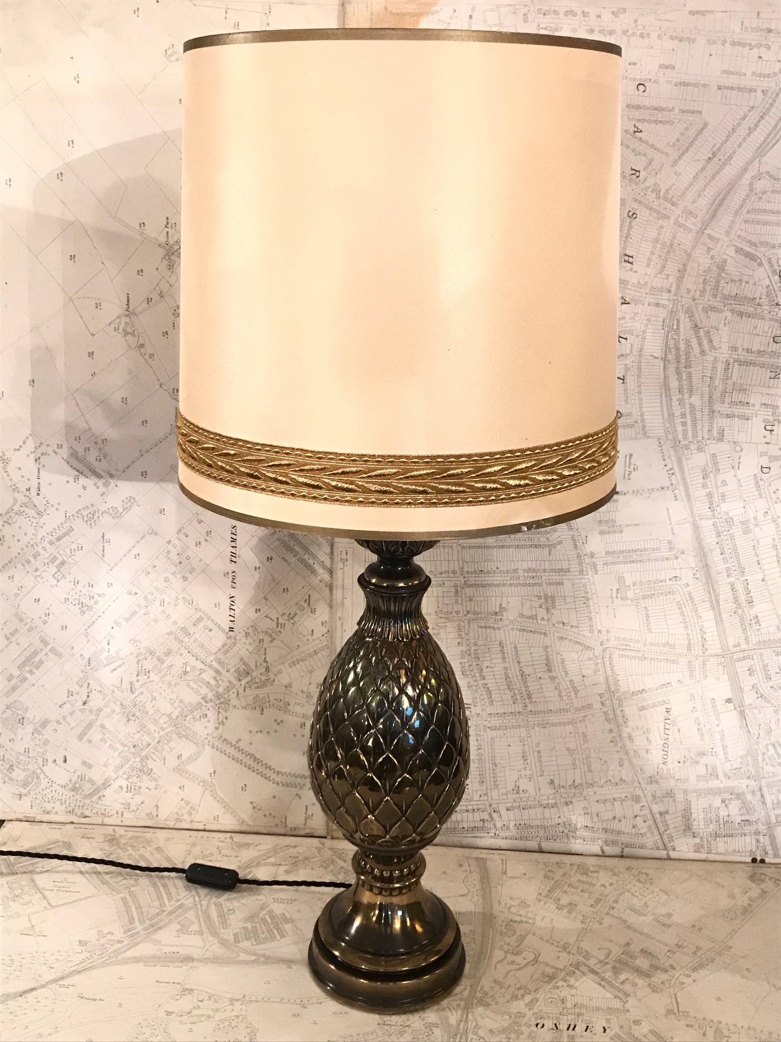 Large Pair of 1970s Pineapple Lamps.