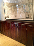 Highly decorative lacquered goatskin sideboard with polished brass details . Italian circa 1970.