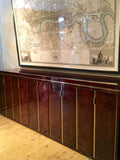 Highly decorative lacquered goatskin sideboard with polished brass details . Italian circa 1970.
