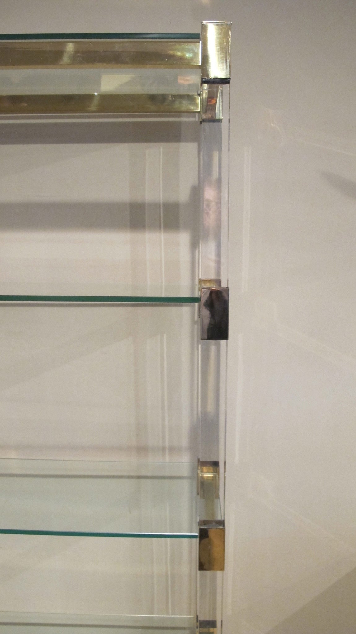 X An impressive perspex shelving unit with 50 mm perspex uprights and ...