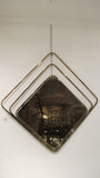 Geometric Italian mid century Brass Wall Mirror