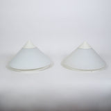 Pair of large Italian cone ceiling lights suitable for ceiling or wall.