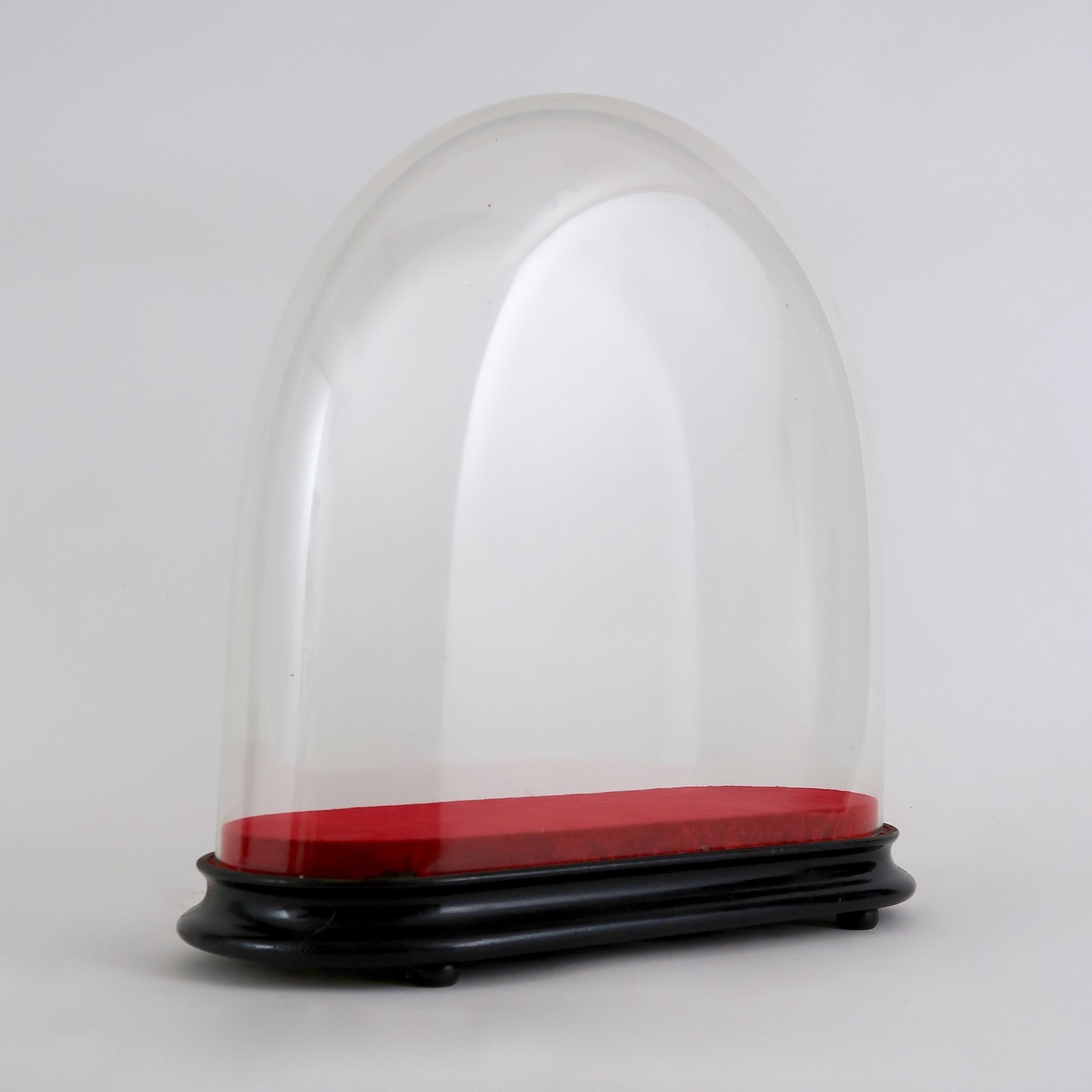 Unusually large hand blown victorian display dome with velvet lining.
