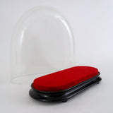 Unusually large hand blown victorian display dome with velvet lining.