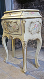 X Pair of Venitian hand painted bedside tables