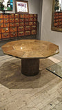 X A 1970s maple and bronze framed dinning table in the style of Willy Rizzo.