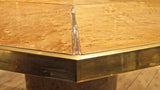 X A 1970s maple and bronze framed dinning table in the style of Willy Rizzo.