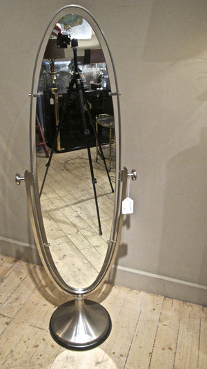 X Italian mid century free standing cheval mirror .