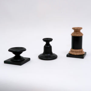Ebonised, hand turned wood display base.