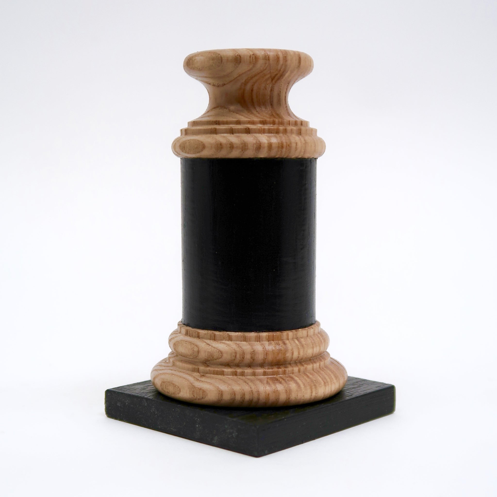 Ebonised, hand turned wood display base.