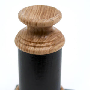 Ebonised, hand turned wood display base.