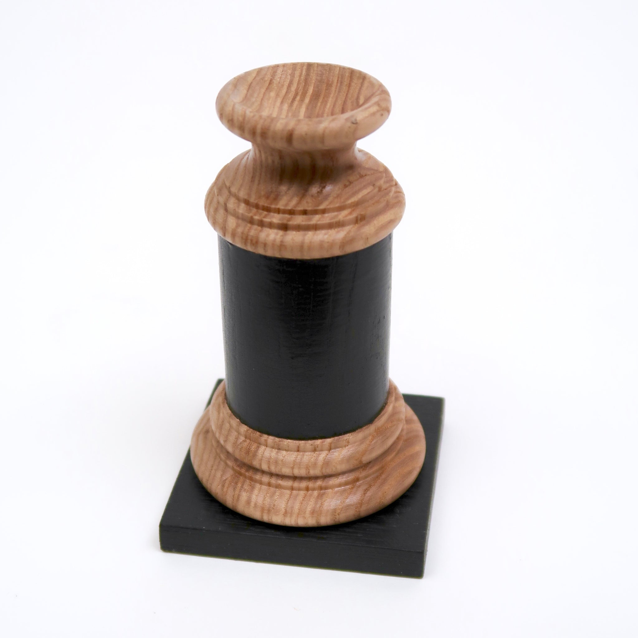 Ebonised, hand turned wood display base.
