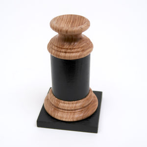 Ebonised, hand turned wood display base.
