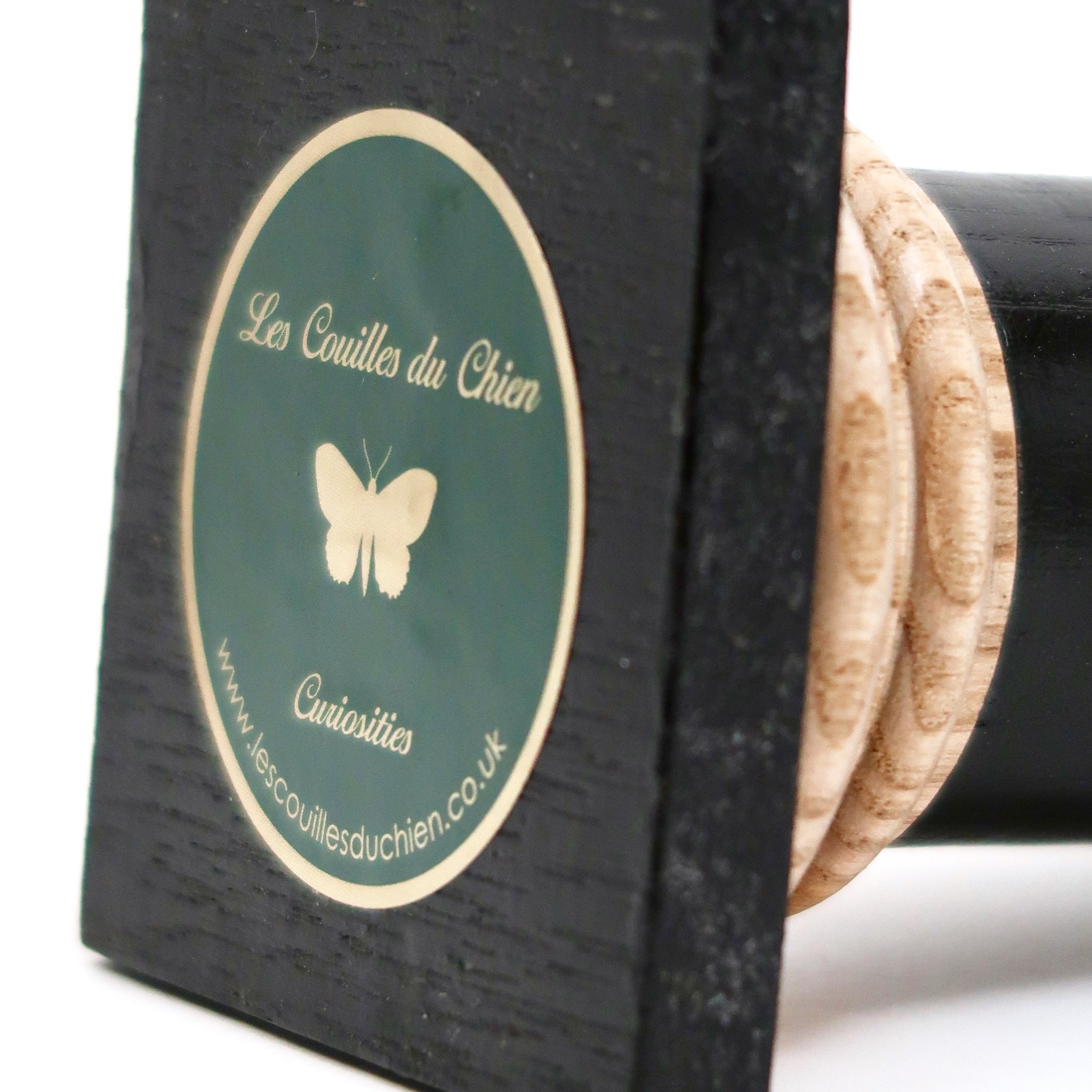 Ebonised, hand turned wood display base.