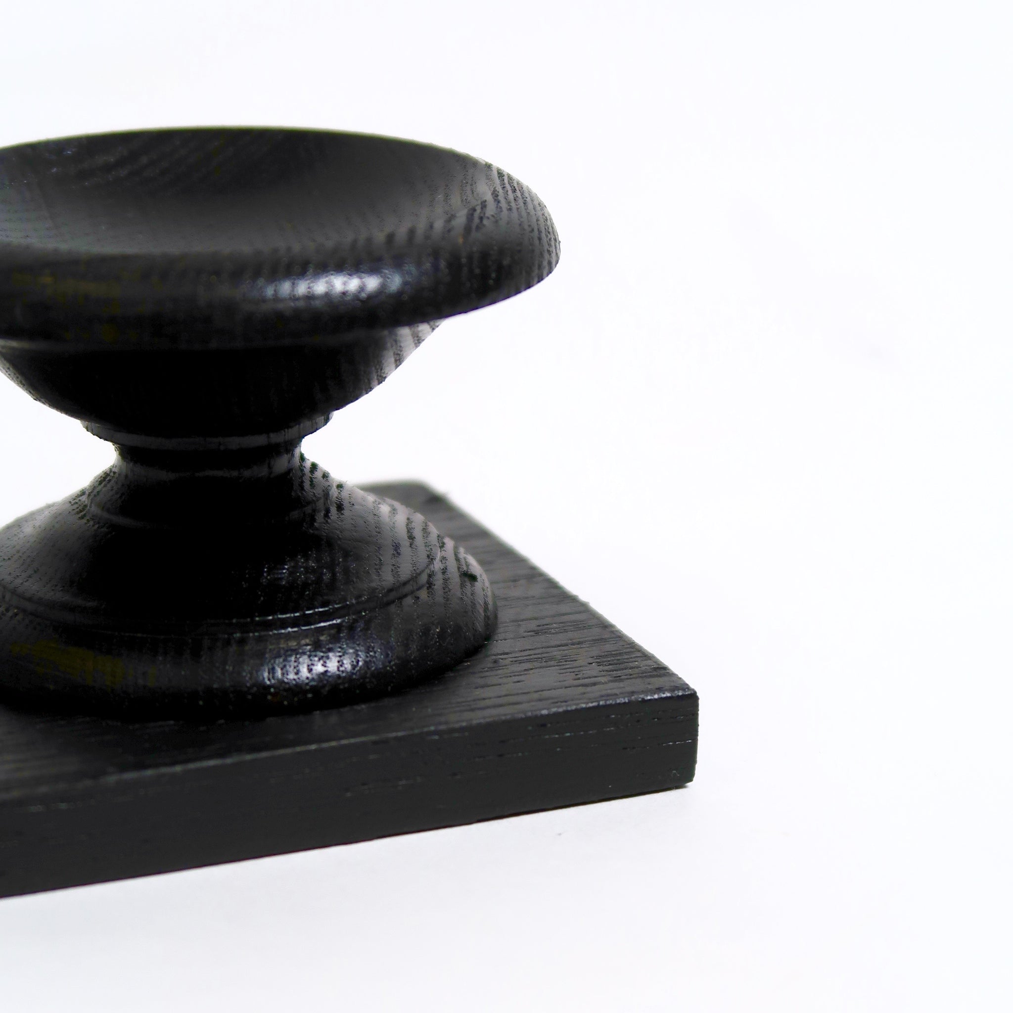 Hand turned and ebonised wood display stand.