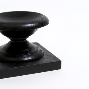 Hand turned and ebonised wood display stand.