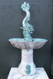 X 1950's Italian  ceramic fountain modelled as a dolphin in a clam shell basin.