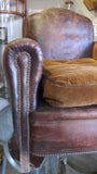X French leather club chair circa 1920