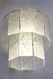 X Large Unusual italian 70s chandelier with a leaf motif.