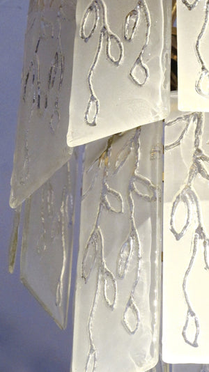X Large Unusual italian 70s chandelier with a leaf motif.