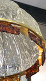 Large 1970s Murano clear and amber glass chandelier