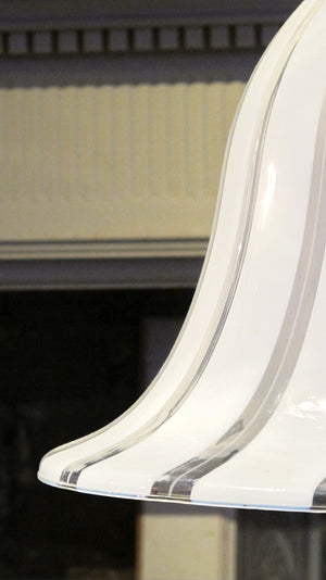 X A brass and striped glass 1970s Murano table lamp.