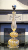 X Barovier Murano glass table lamp with gold leaf inclusions.