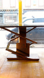 X Spectacular Brutalist steel table .