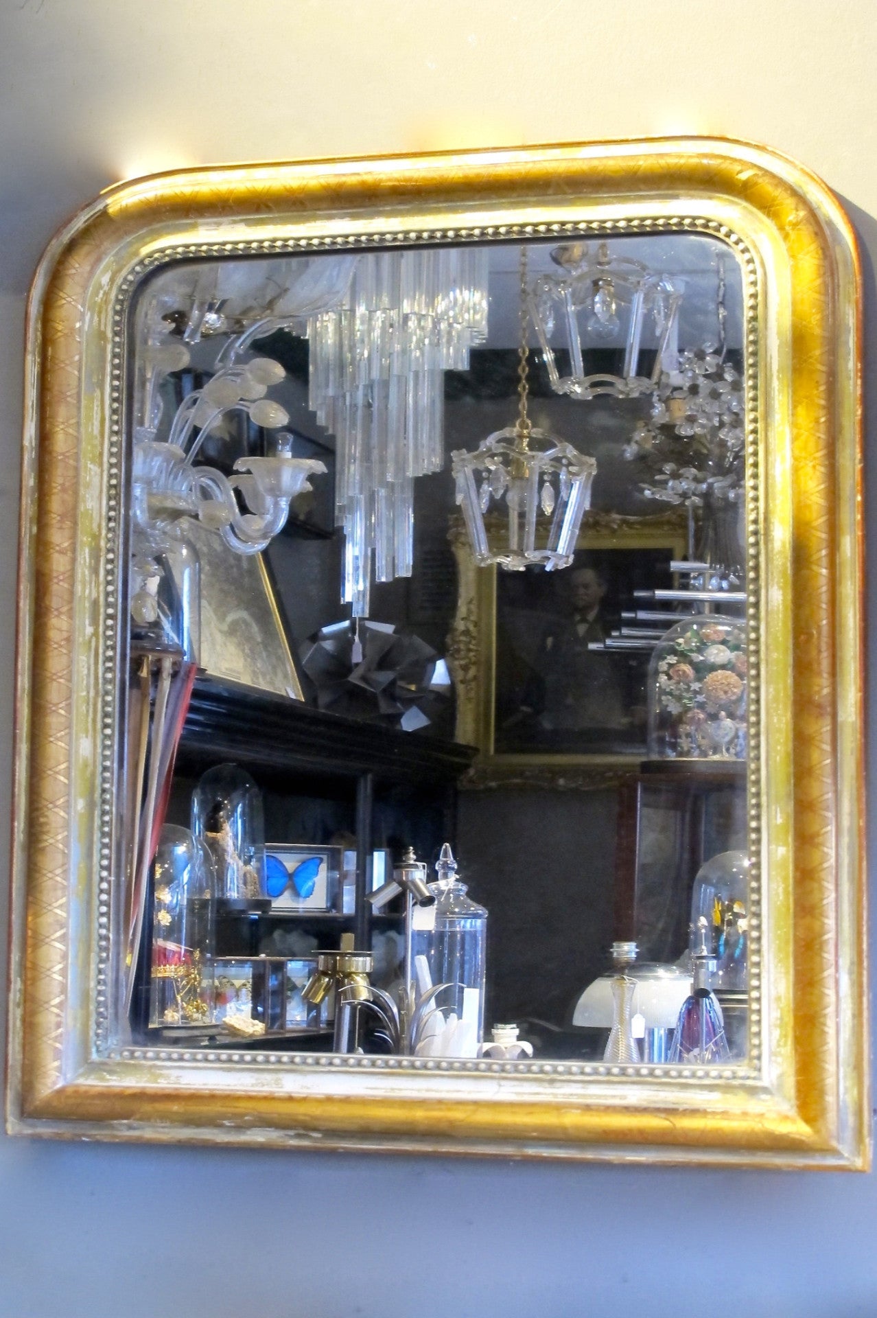 X 19th Century French Gilded Mercury Mirror
