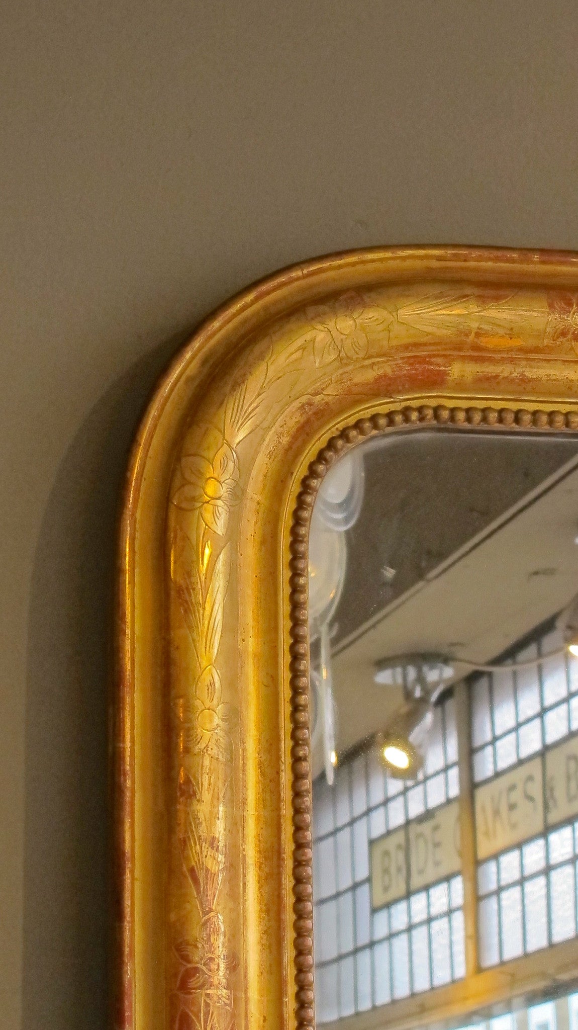 Large Louis Philippe Style Gold  Mirror.